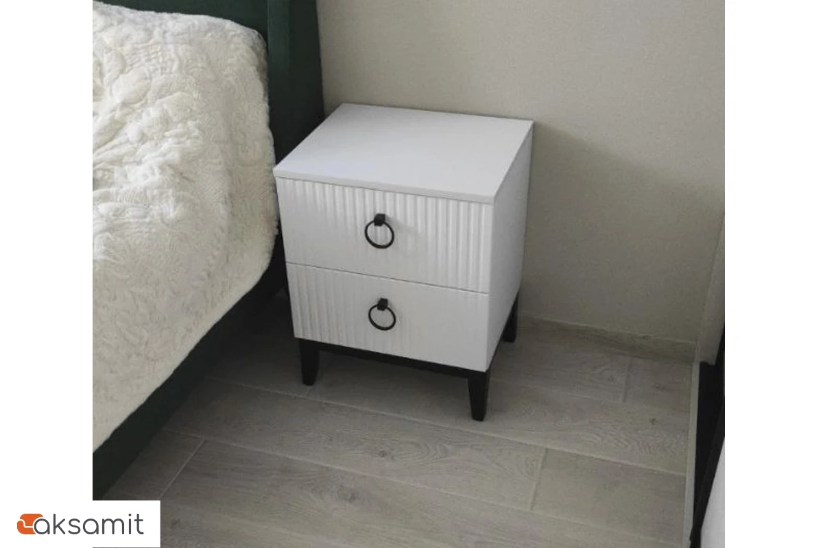 Тумба прикроватная Шарлиз (Белое сияние/Белый снег)