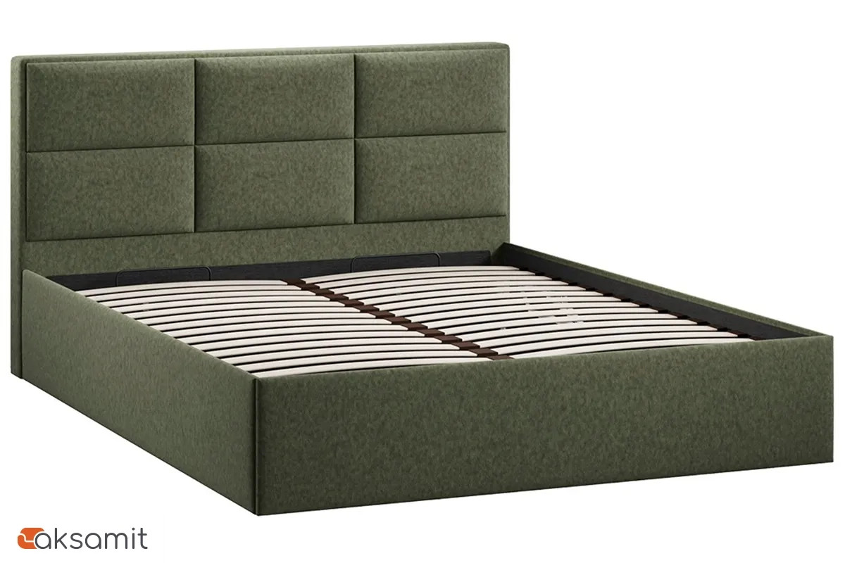 Кровать Стелла с ПМ Тип 1 и заглушиной 160х200 (Микровелюр/Jercy Deep Green) Кровать Стелла с ПМ Тип 1 и заглушиной 160х200 (Микровелюр/Jercy Deep Green)