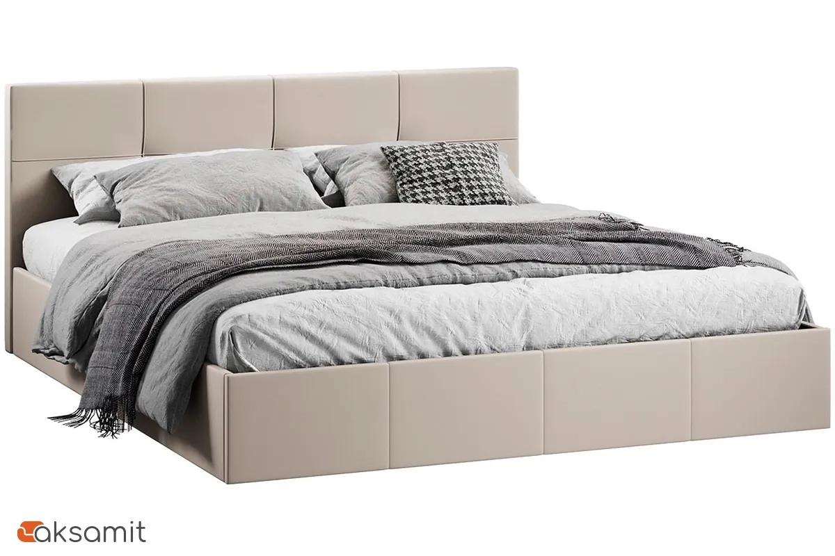 Кровать Лора с ПМ и заглушиной 180х200 (Велюр / Confetti Cream)