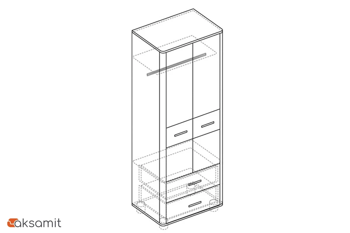 Оливия 12 шкаф 2-дверный Дуб сонома/ваниль