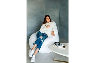 Кресло Мешок Груша (Оксфорд / Белый) XL