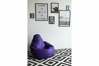 Кресло Мешок Груша 3XL (Фиолетовая/Экокожа)