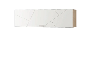 Шкаф настенный Скайлайн 900 с горизонтальной дверкой (Белый шагрень)