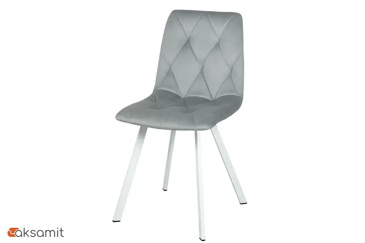 Стул Рокки (Белый/Велюр Dream Grey/Серый) СРП-073