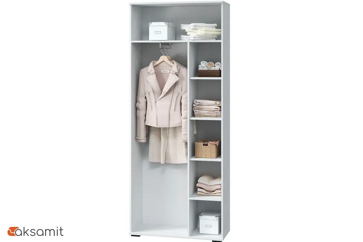 Шкаф Шарлиз (в прихожую) 2 дв. для платья и белья с выдвижной штангой (Белый)