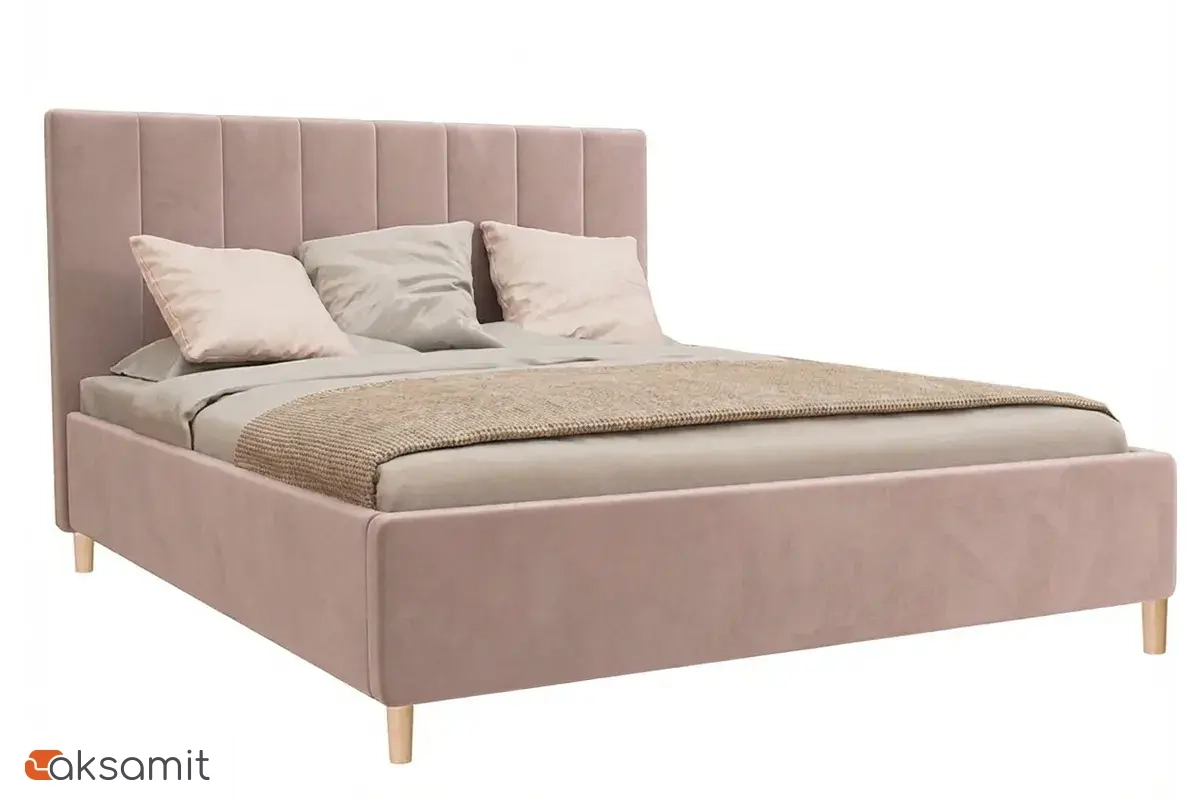 Кровать Венеция с ПМ 160х200 (Velutto/Розовый)