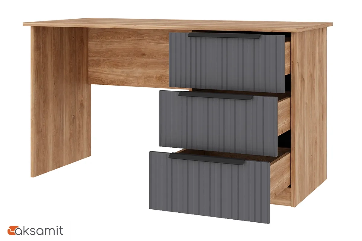 Стол письменный с тумбой Астория 29 (Дуб кастелло медовый / Графит софт)