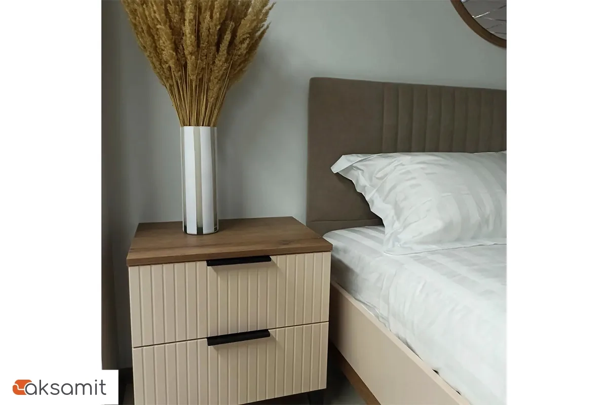 Тумба прикроватная Тоскана (Дуб Табачный/Бисквит)