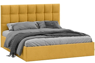 Кровать Эмбер с ПМ 160х200 Тип 1 (Микровелюр/Wellmart Yellow)
