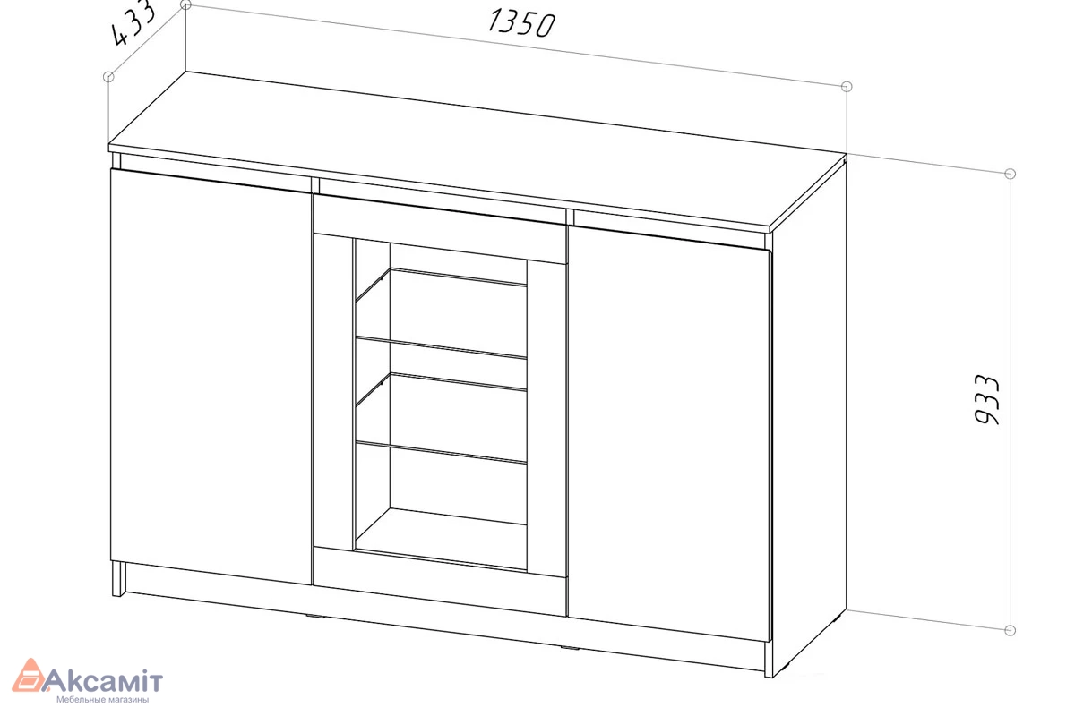 Комод-витрина Stern Т-14 (Белый) 72678286