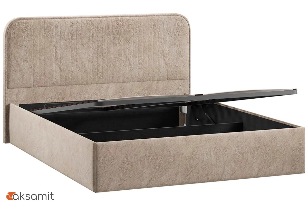 Кровать Тиффани Тип 1 с ПМ и заглушиной 160х200 (Микровелюр/Wellmart Dark Beige) Кровать Тиффани Тип 1 с ПМ и заглушиной 160х200 (Микровелюр/Wellmart Dark Beige)