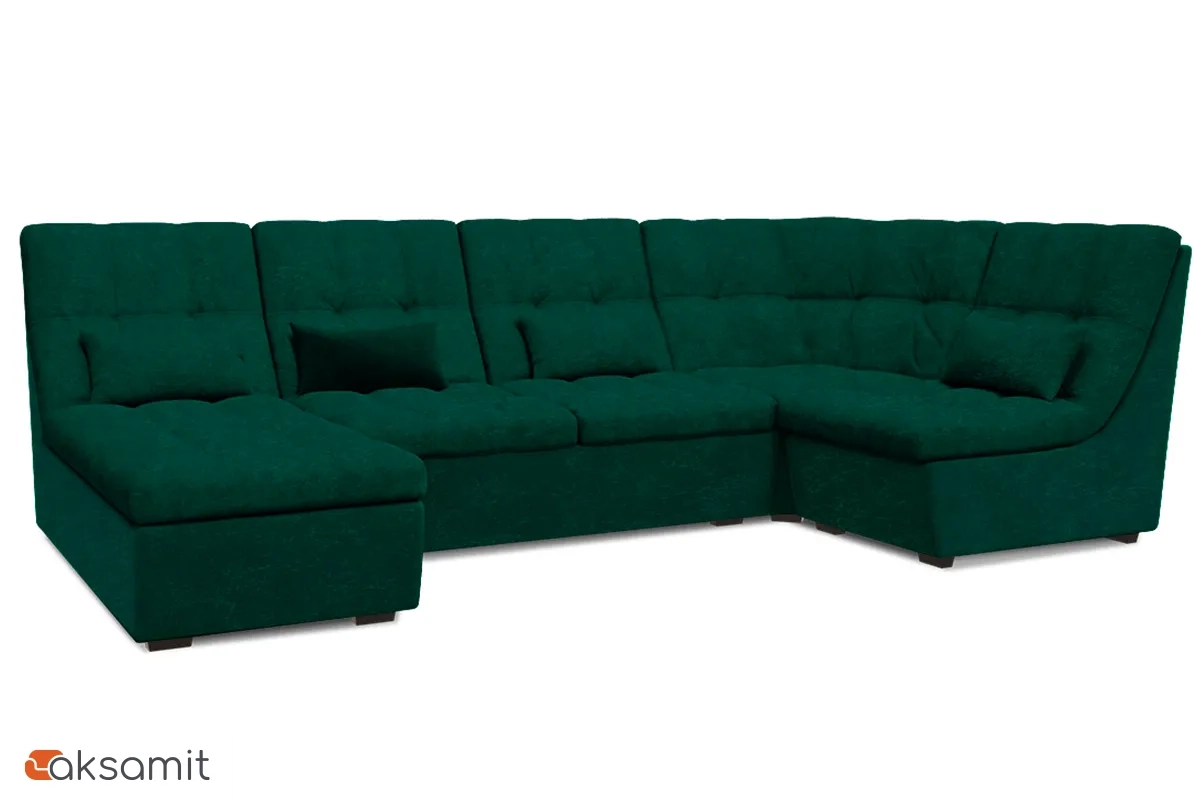 Угловой диван София 2 ДКУ латы Небби 626 Зеленый