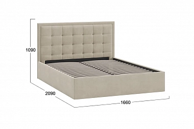 Кровать без ПМ Ника 160х200 Тип 1 (Велюр/Мокко светлый)