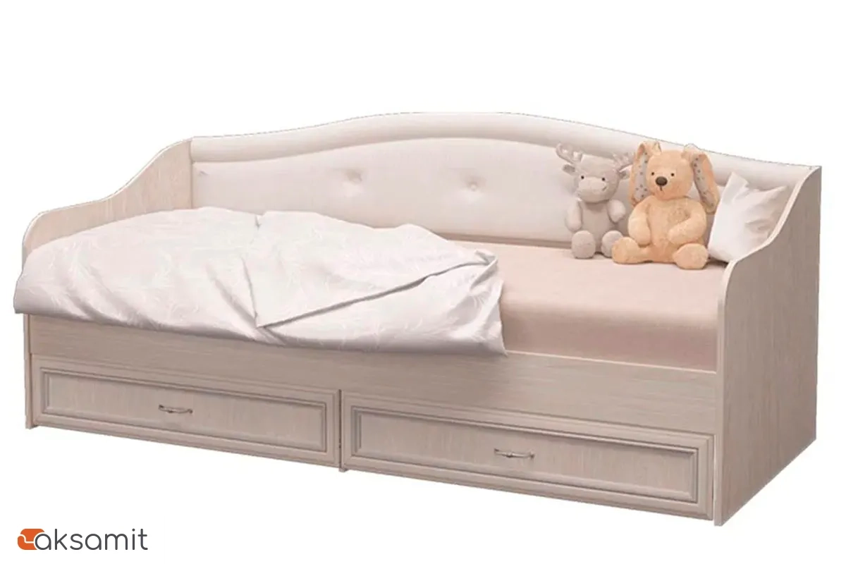 Кровать-софа Верона  одинарная с 2ящ. (латофлексы) (Дуб атланта /Экокожа бенгал)