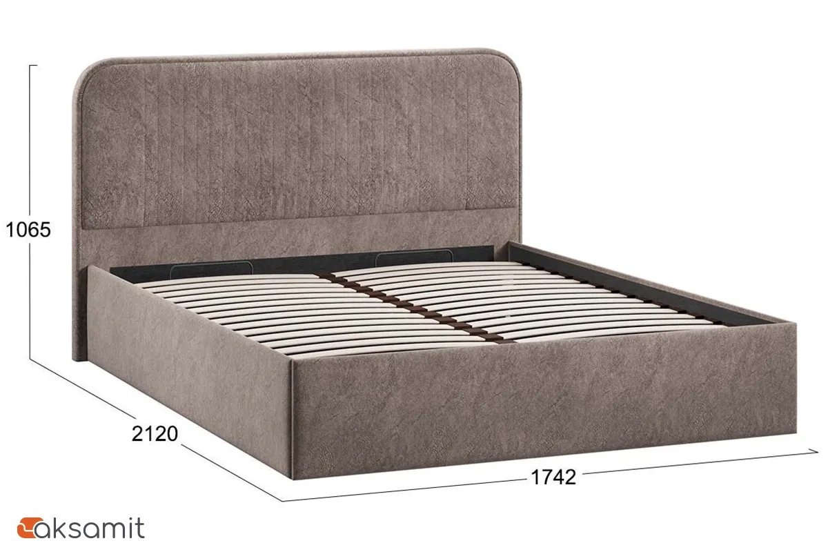 Кровать Тиффани c подъемным механизмом 160х200 Тип 1 (Микровелюр/Wellmart Latte) Кровать Тиффани c подъемным механизмом 160х200 Тип 1 (Микровелюр/Wellmart Latte)