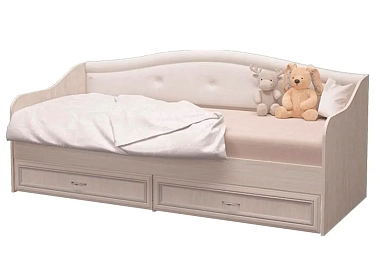 Кровать-софа Верона  одинарная с 2ящ. (латофлексы) (Дуб атланта /Экокожа бенгал)