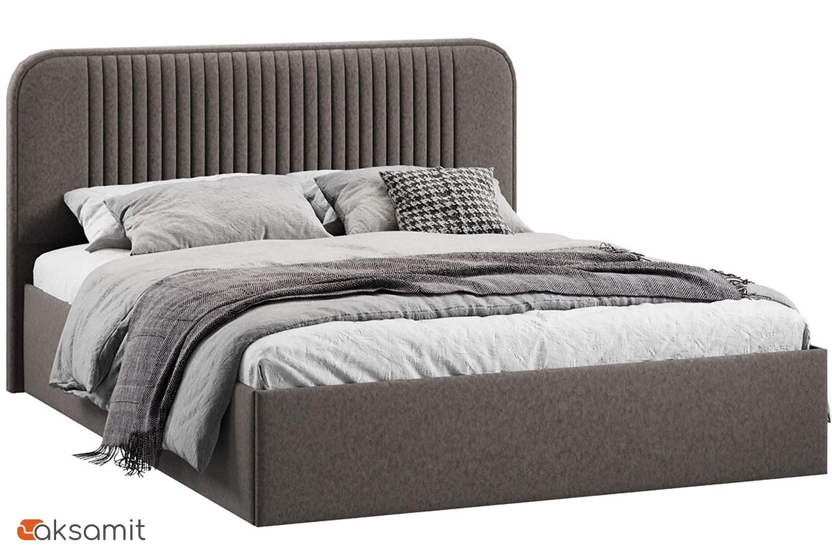 Кровать Тиффани c ПМ 160х200 Тип 1 (Микровелюр Jercy/Stone) Кровать Тиффани c ПМ 160х200 Тип 1 (Микровелюр Jercy/Stone)