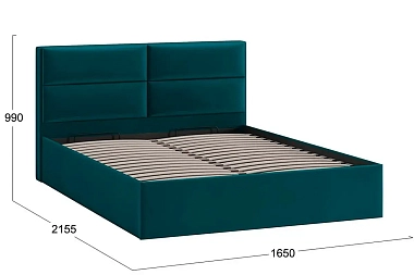 Кровать универсальная Глосс Тип 1 с ПМ 160х200 без заглушины (Велюр/Confetti Izumrud)
