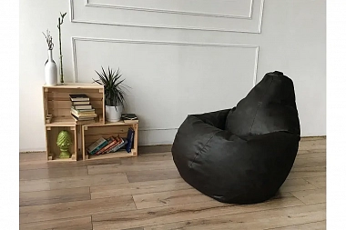 Кресло Мешок Груша 3XL (Черная/Экокожа)