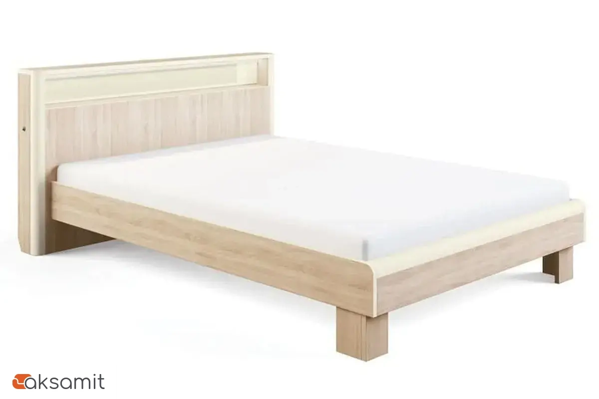Кровать Оливия с подсветкой, без ящика 180х200 (Дуб сонома / Ваниль)