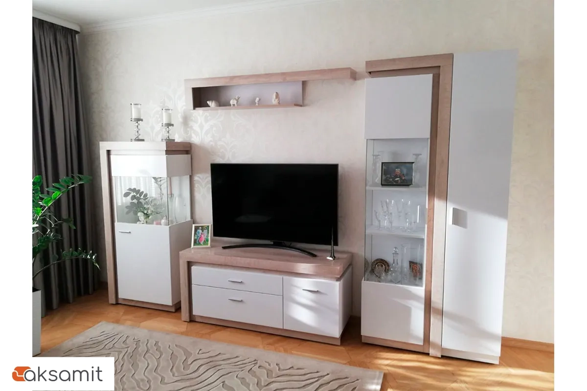 Шкаф-витрина Люмен 1 белый снег глянец