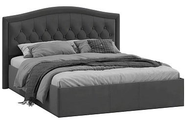 Кровать Адель с ПМ Тип 1 и заглушиной 160х200 (Велюр/Графит)