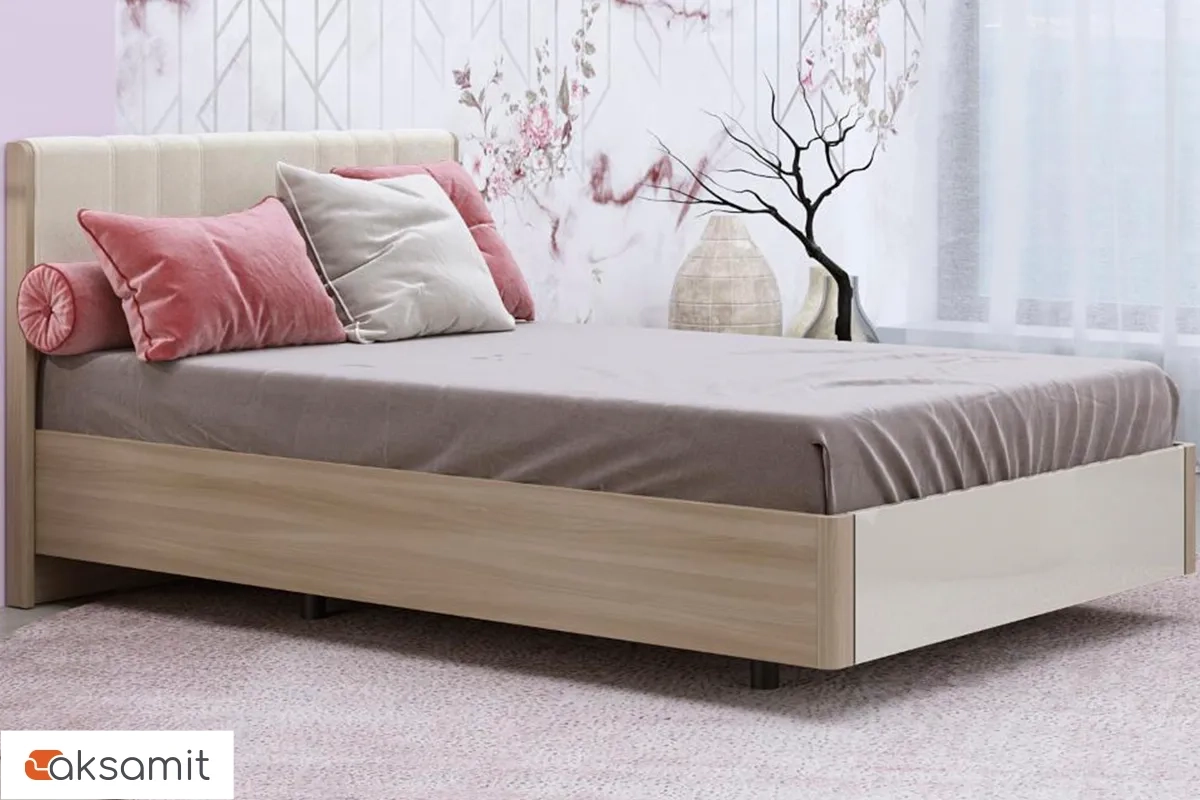 Кровать КР-5012-АС-КГ-В 140х200 (Ясень Асахи / Кашемир Глянцевый / Велюр)