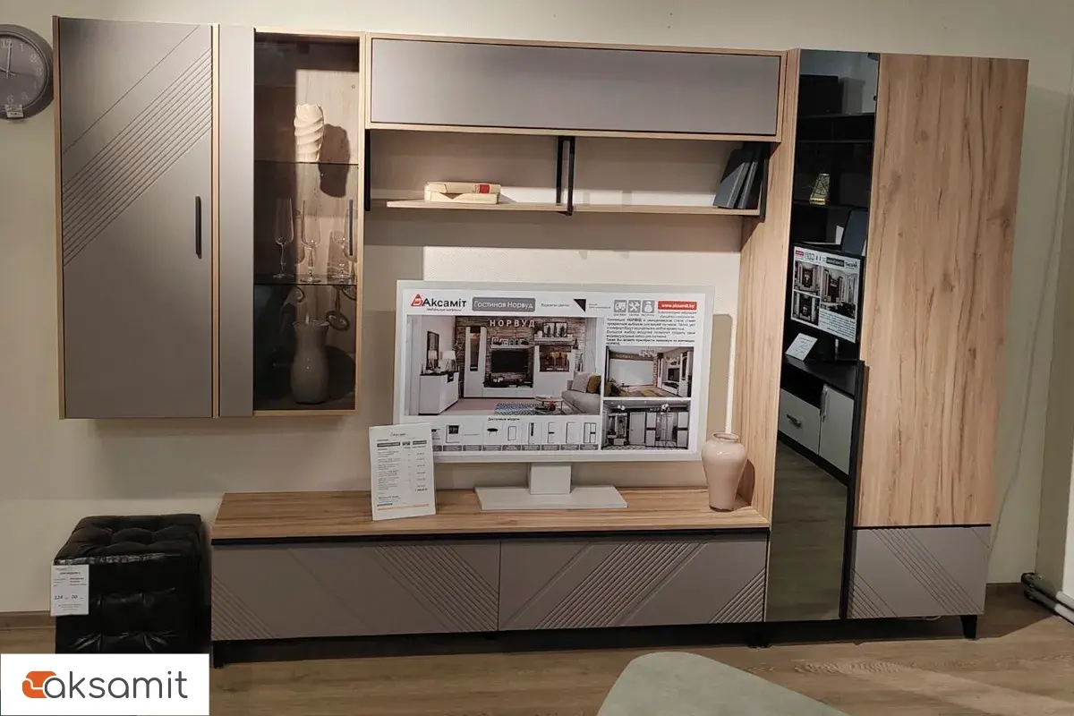 Тумба большая 1800 Кенди Мод.2 (Дуб Альпийский/Ясень Грей Софт)