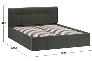Кровать Лора с ПМ 160х200 (Велюр/Confetti Stone)