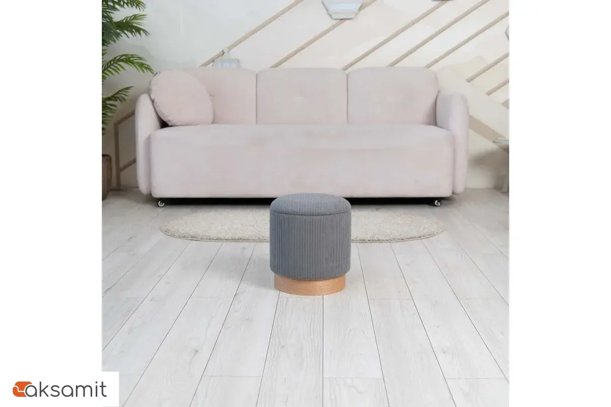 Пуф Марибор Стандарт (Велюр / Серый)