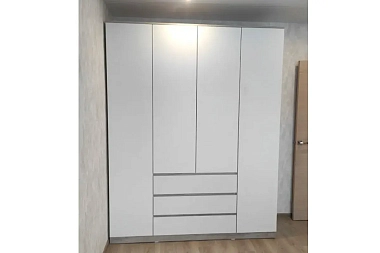Шкаф 4х-дверный Лори (Дуб Серый/Белый)