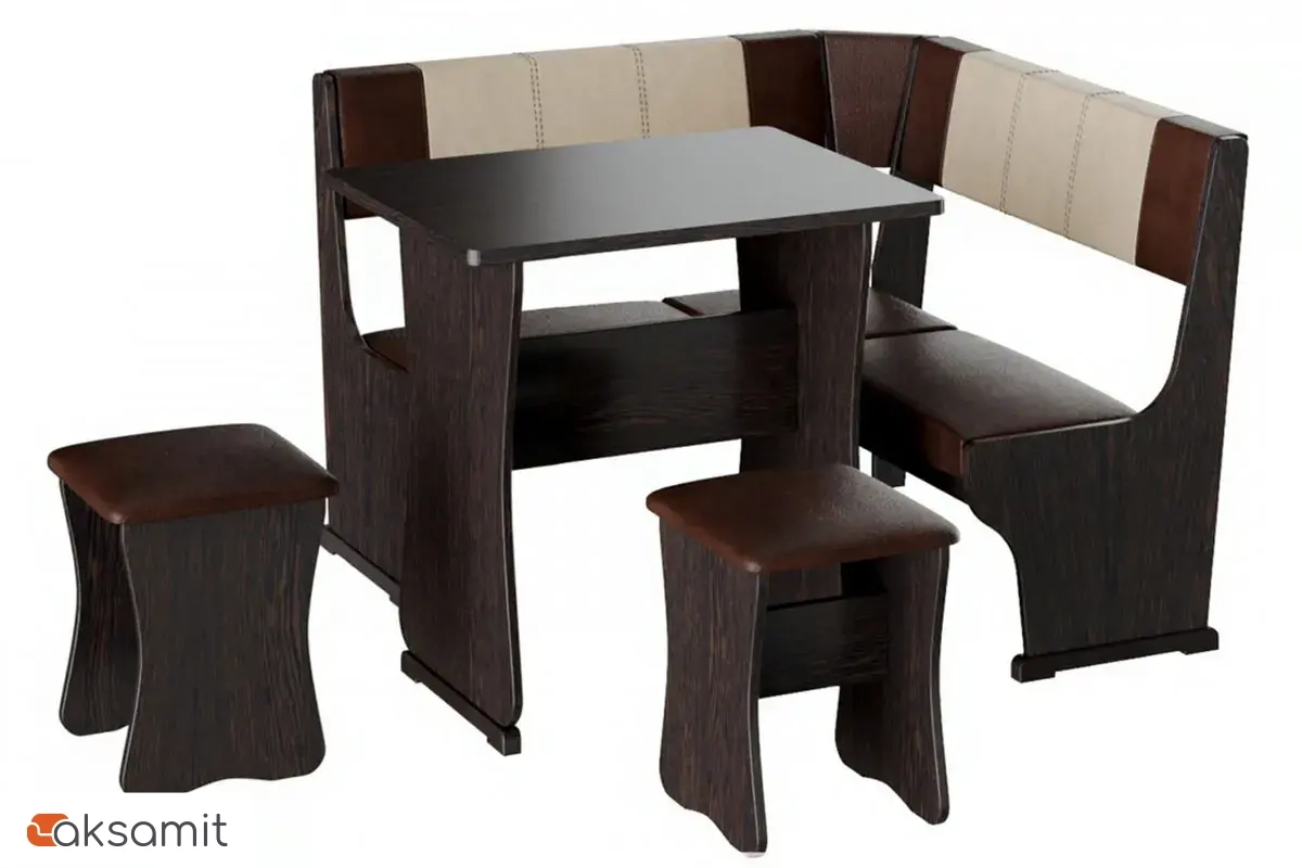 Кухонный уголок Гамма Тип 1 мини (Венге / КЗ шоколад-бежевый)