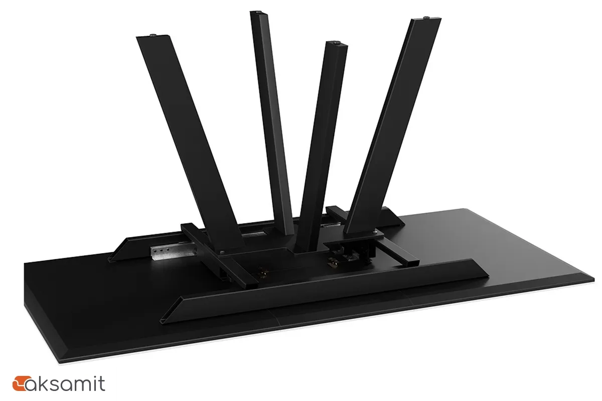 Стол обеденный Бронкс Тип 1 раздвижной (Черный муар / Керамика матовая белый мрамор)