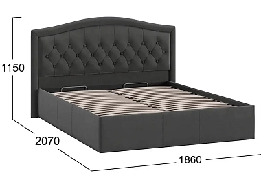 Кровать универсальная Адель 160х200 с ПМ Тип 1 (Велюр/Графит)