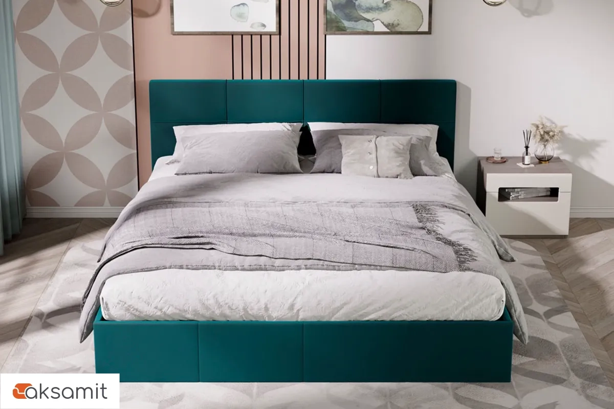 Кровать Лора с ПМ и заглушиной 180х200 (Велюр / Confetti Izumrud)