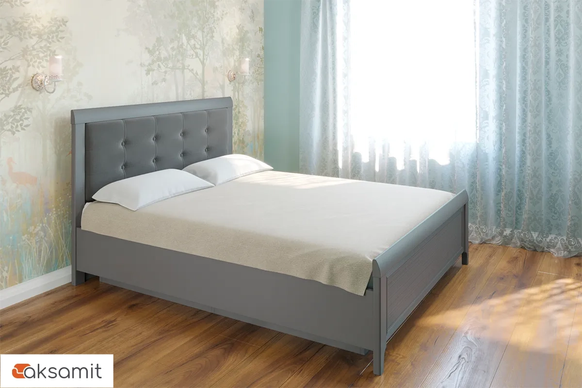 Кровать КР-1034-СО-В с ПМ 180х200 (Серый Оникс/Велюр) Кровать КР-1034-СО-В с ПМ 180х200 (Серый Оникс/Велюр)