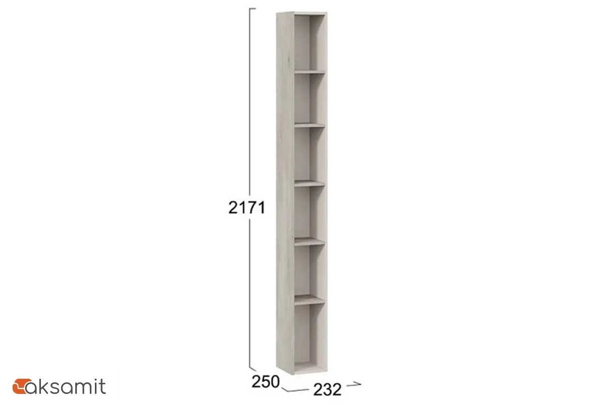 Стеллаж переходной Порто ТД-393.07.25 (Кашемир сатин / Кашемир матовый / Баттл Рок)