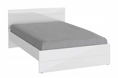 Кровать Gloss 140х200 Белый/Белый глянец (72374515)