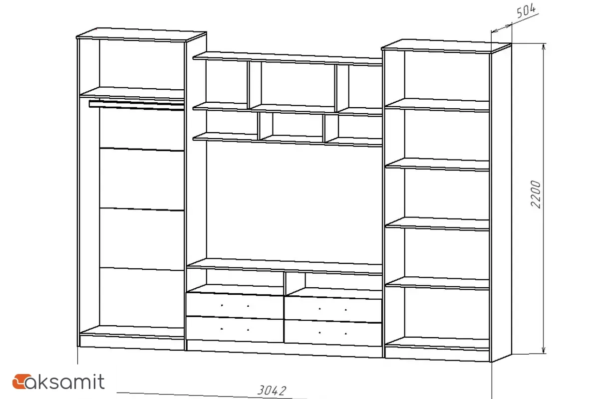 Гостиная Палермо-7 (Анкор белый/Графит)
