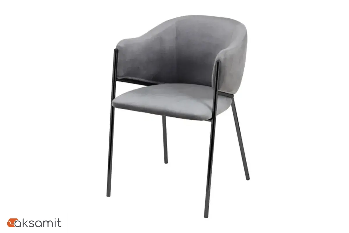 Стул Муза каркас черный матовый, велюр (Velluto 18 серый) СРП-068