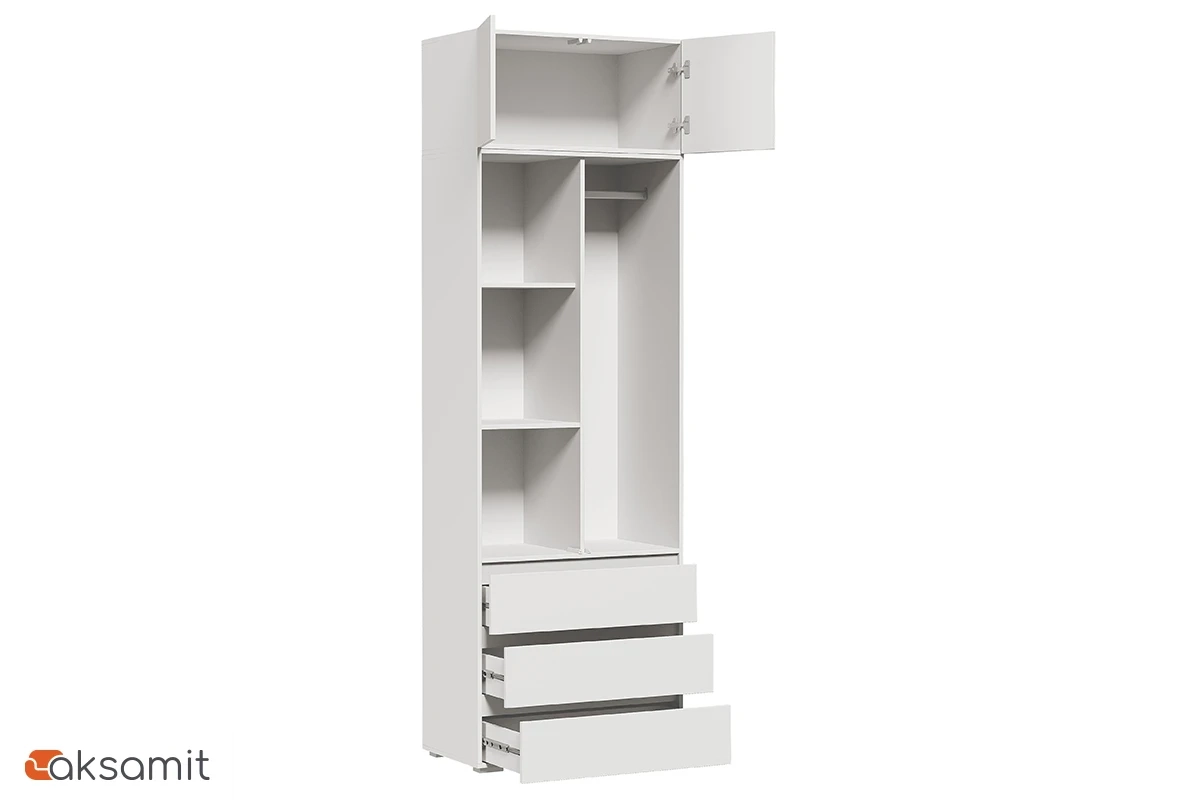 Шкаф с антресолью 2-створчатый Веста (Белый)