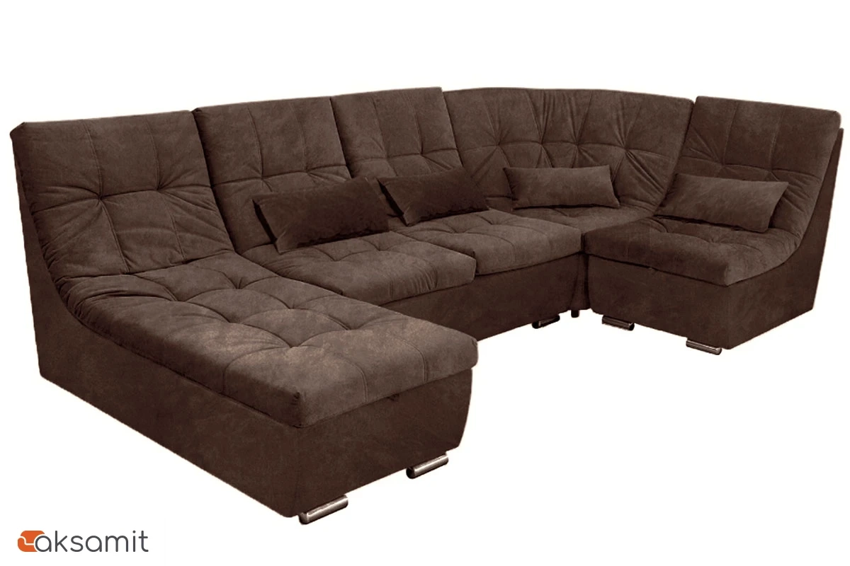 Угловой диван София 2 ДКУ латы Oxford 06 Коричневый