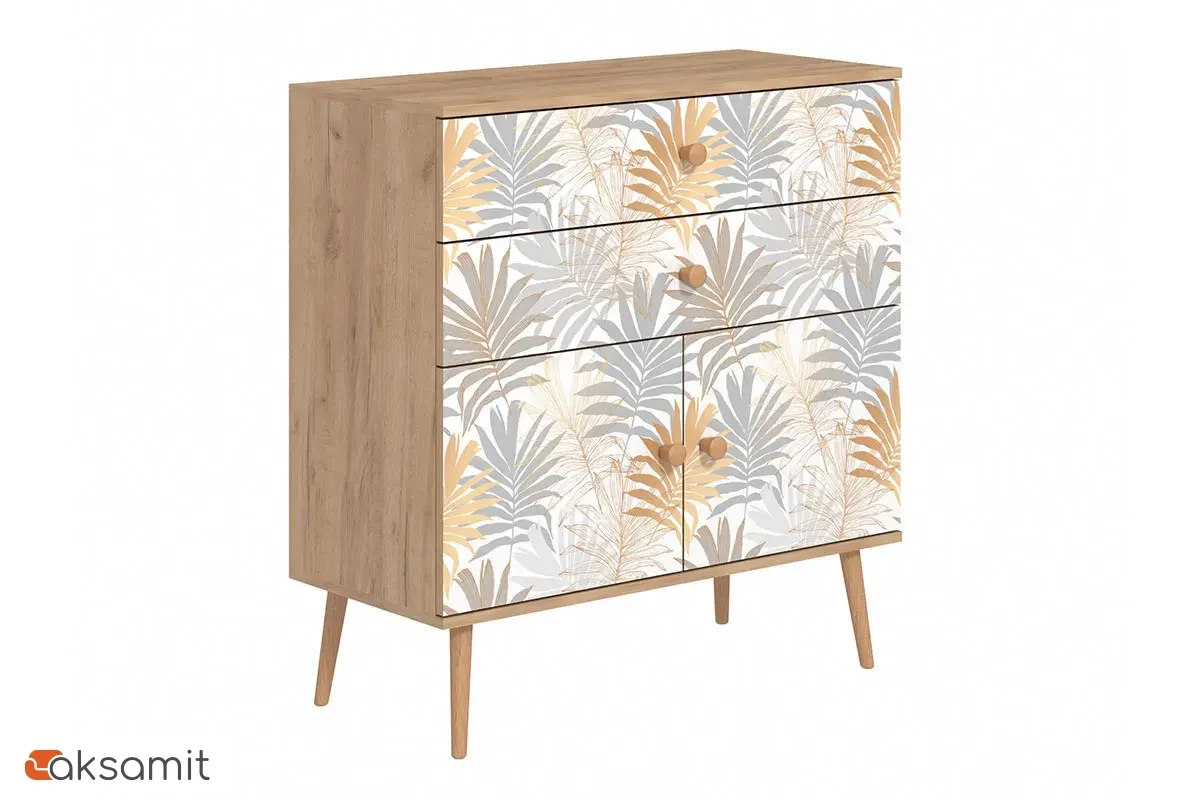 Комод 1 Art design Flora (Дуб крафт золотой/Белый с рисунком) Комод 1 Art design Flora (Дуб крафт золотой/Белый с рисунком)