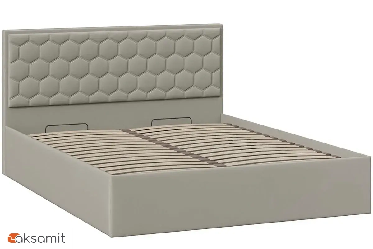 Спальный гарнитур Порто №3 (Кашемир матовый / Кашемир сатин / Велюр Confetti Smoke) фото