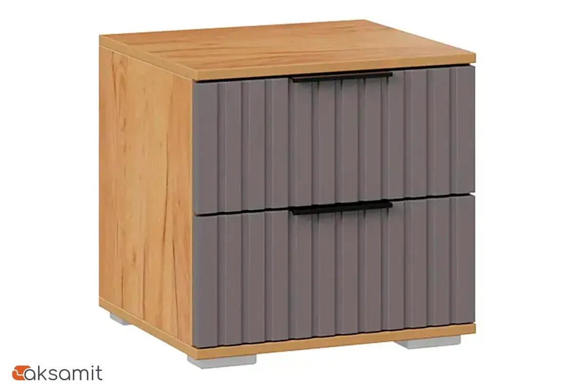 Тумба прикроватная Хилтон (Дуб Крафт золотой/Графит матовый)