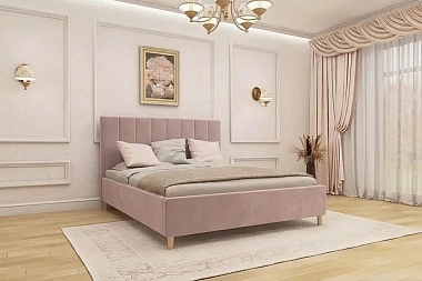Кровать Венеция с ПМ 160х200 (Velutto/Розовый)