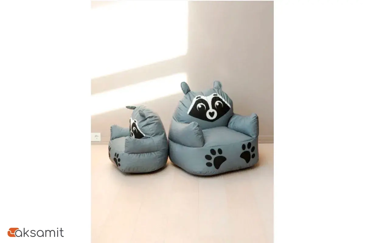 Пуфик Енот L Серый