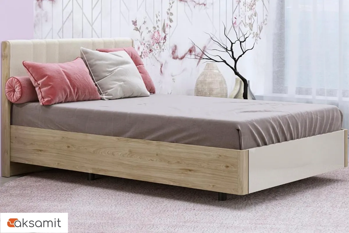 Кровать КР-5012-ГС-КГ-В 140х200 (Гикори Джексон Светлый / Кашемир Глянцевый / Велюр)