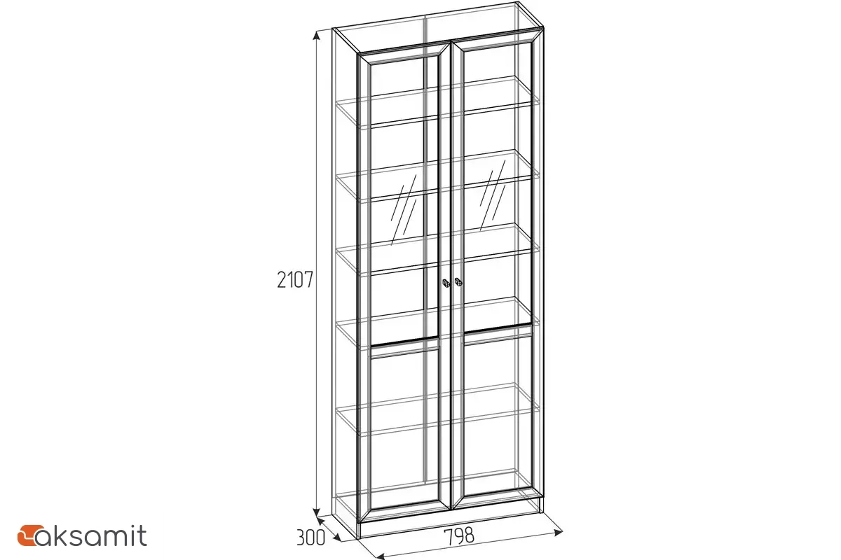 Шкаф для книг двухстворчатый Харрис 32 (Белый)