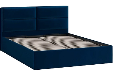 Кровать универсальная Глосс Тип 1 160х200 с ПМ и заглушиной (Велюр/Confetti Blue)